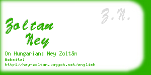 zoltan ney business card