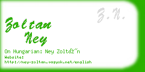 zoltan ney business card